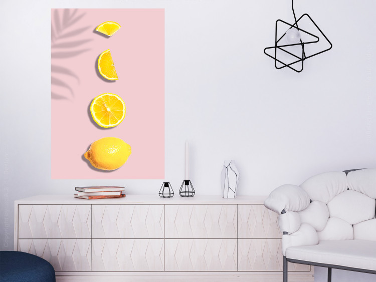 Wall Poster Slice of Exoticism - lemon in various cross-sections on a pastel background 127146 additionalImage 4