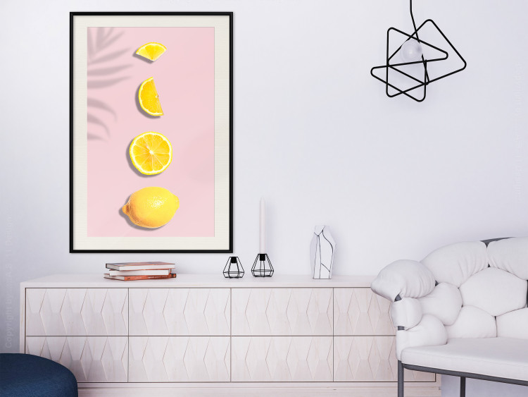 Wall Poster Slice of Exoticism - lemon in various cross-sections on a pastel background 127146 additionalImage 24