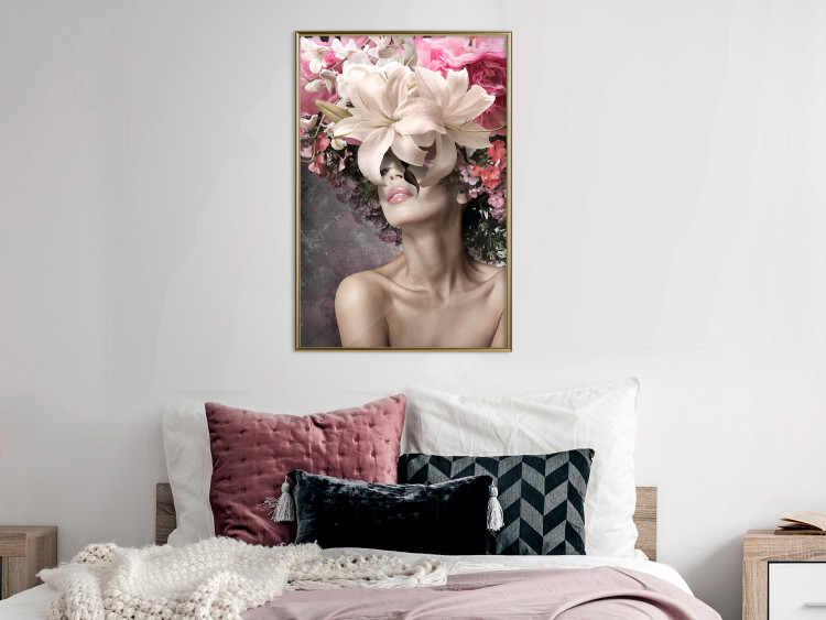 Poster Scent of Dreams - woman with flowers on her head in an abstract motif 127246 additionalImage 7