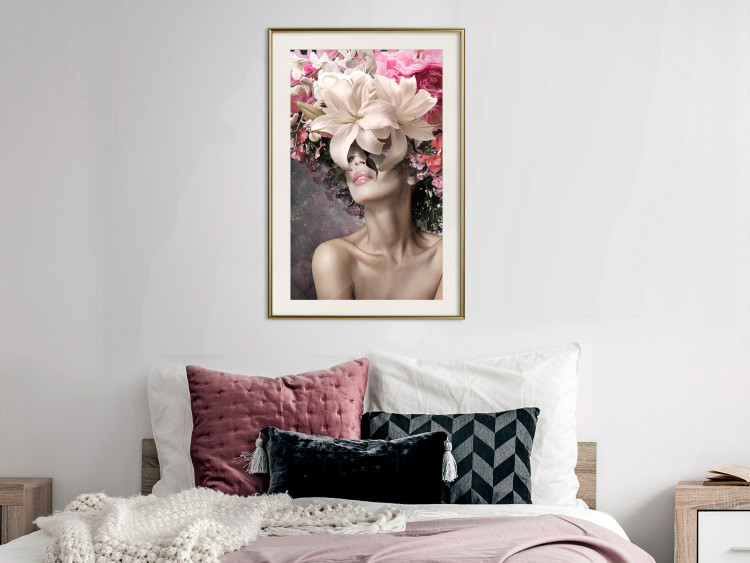 Poster Scent of Dreams - woman with flowers on her head in an abstract motif 127246 additionalImage 22