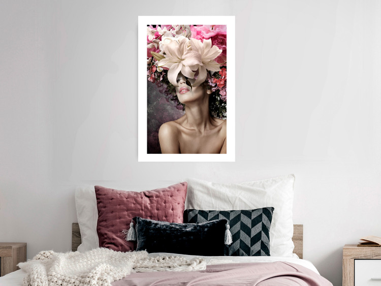 Poster Scent of Dreams - woman with flowers on her head in an abstract motif 127246 additionalImage 5