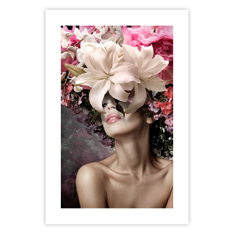 Poster Scent of Dreams - woman with flowers on her head in an abstract motif 127246 additionalImage 25