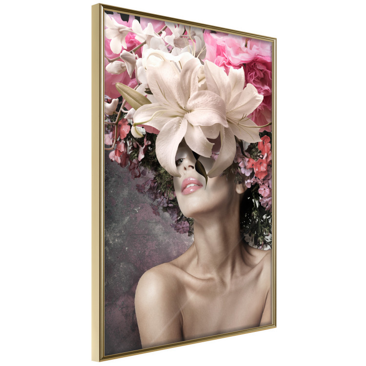 Poster Scent of Dreams - woman with flowers on her head in an abstract motif 127246 additionalImage 14