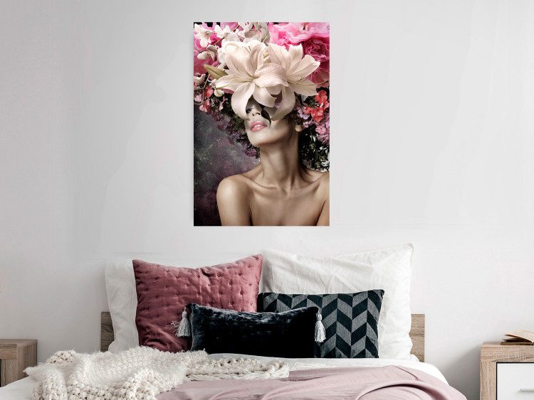 Poster Scent of Dreams - woman with flowers on her head in an abstract motif 127246 additionalImage 2