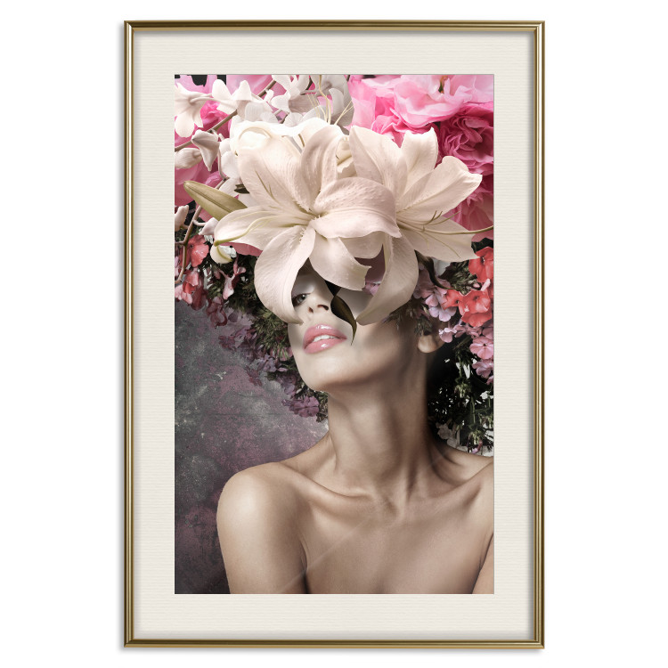 Poster Scent of Dreams - woman with flowers on her head in an abstract motif 127246 additionalImage 20