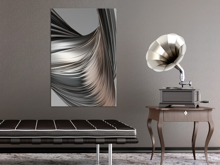 Canvas Print Before the Storm (1-part) vertical - futuristic gray abstraction 127546 additionalImage 3