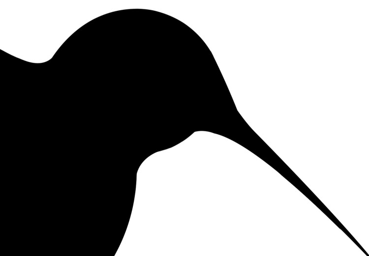 Poster Black Hummingbird - black solid bird on contrasting white background 128046 additionalImage 12