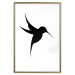 Poster Black Hummingbird - black solid bird on contrasting white background 128046 additionalThumb 26
