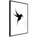 Poster Black Hummingbird - black solid bird on contrasting white background 128046 additionalThumb 8