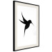Poster Black Hummingbird - black solid bird on contrasting white background 128046 additionalThumb 2