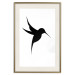 Poster Black Hummingbird - black solid bird on contrasting white background 128046 additionalThumb 20