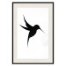 Poster Black Hummingbird - black solid bird on contrasting white background 128046 additionalThumb 23
