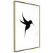 Poster Black Hummingbird - black solid bird on contrasting white background 128046 additionalThumb 7
