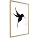Poster Black Hummingbird - black solid bird on contrasting white background 128046 additionalThumb 14