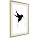 Poster Black Hummingbird - black solid bird on contrasting white background 128046 additionalThumb 3