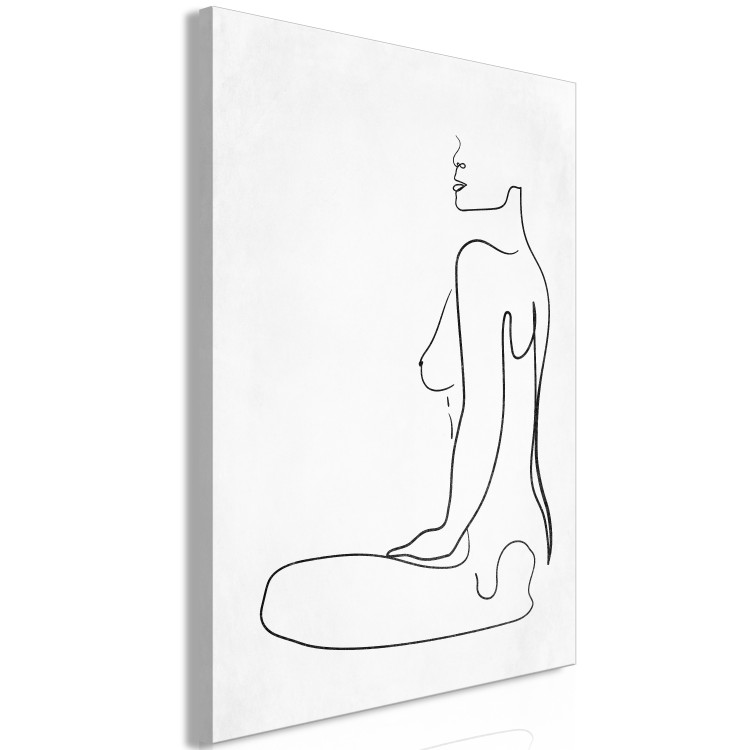 Canvas Feminine Form (1-piece) Vertical - abstract female line art 129746 additionalImage 2