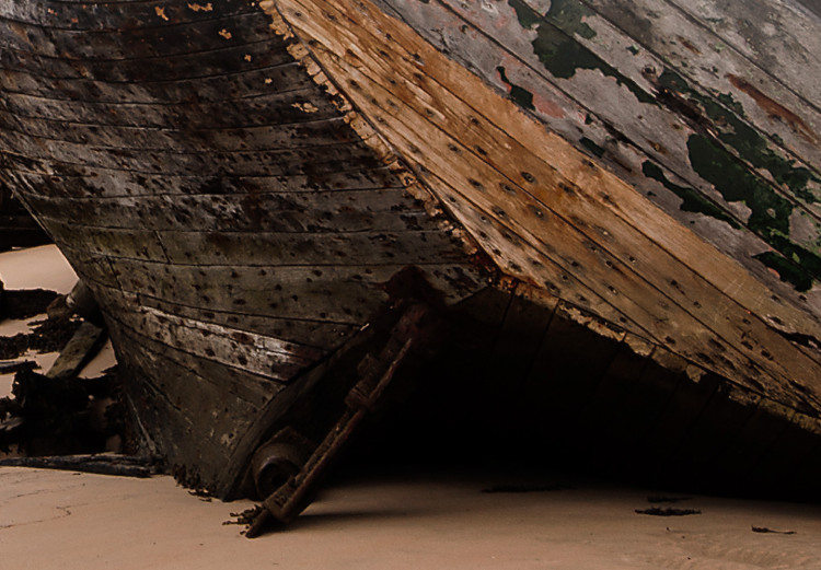 Wall Poster Abandoned Boats - landscape of an abandoned wooden ship on the beach 130346 additionalImage 12