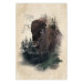 Poster Dignified Bison - animal in a forest setting on a uniform beige background 130446