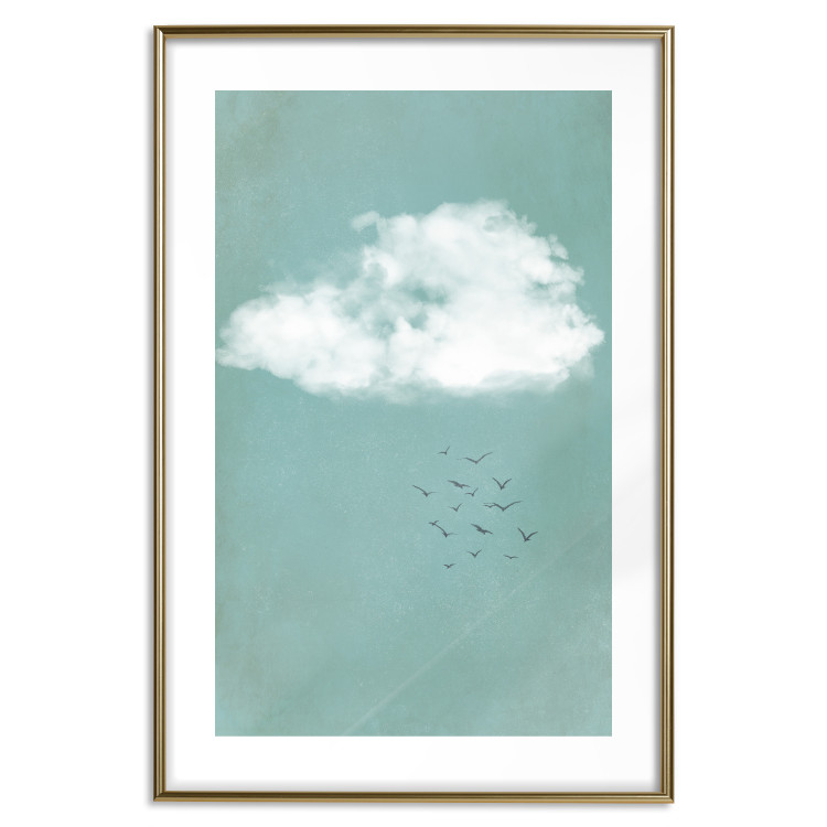 Poster Cumulus and Birds - landscape with flying birds against a sky and cloud background 131846 additionalImage 14