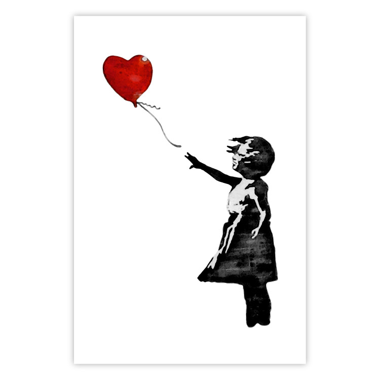 Poster Banksy: Girl with Balloon - heart-shaped balloon flying away 132446