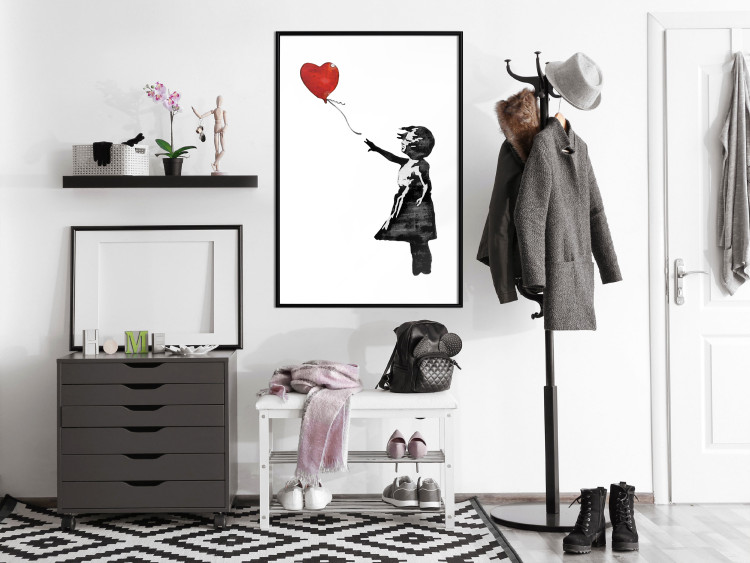 Poster Banksy: Girl with Balloon - heart-shaped balloon flying away 132446 additionalImage 3