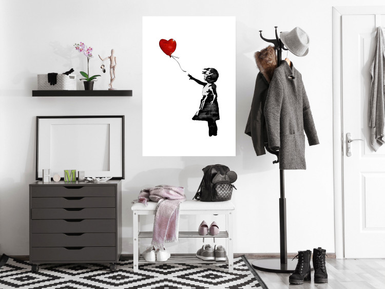 Poster Banksy: Girl with Balloon - heart-shaped balloon flying away 132446 additionalImage 4