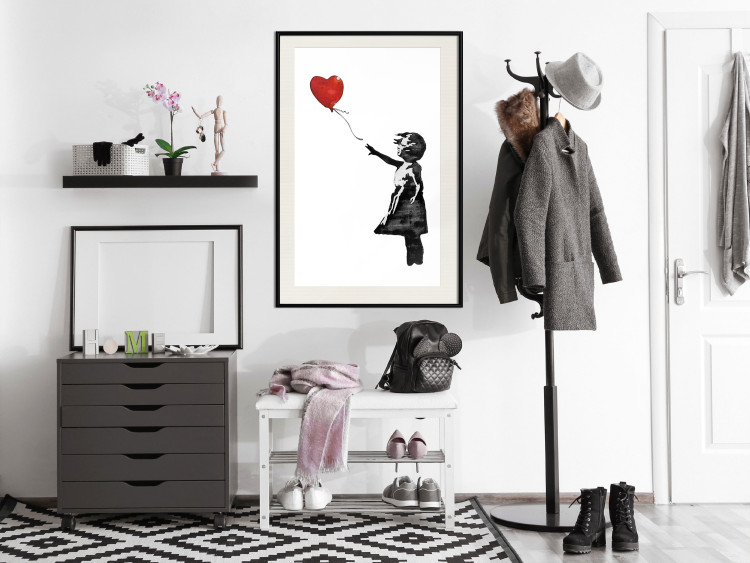Poster Banksy: Girl with Balloon - heart-shaped balloon flying away 132446 additionalImage 22