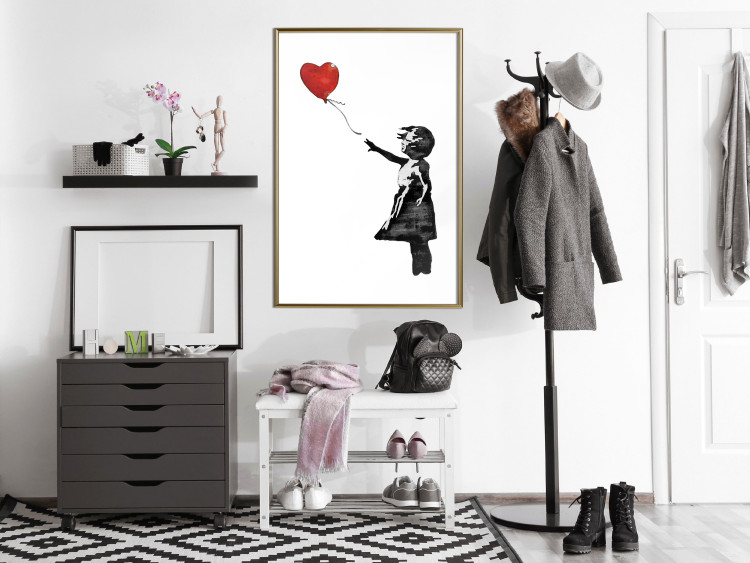 Poster Banksy: Girl with Balloon - heart-shaped balloon flying away 132446 additionalImage 7