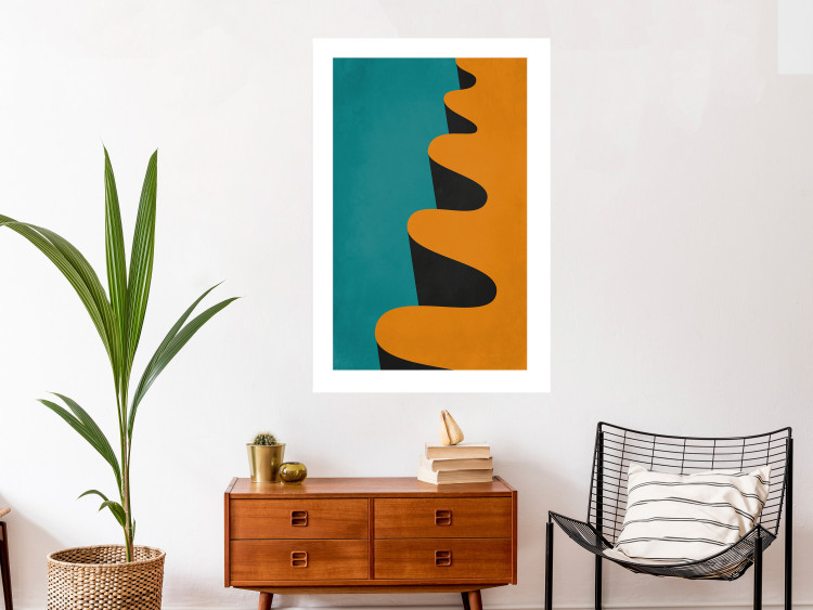 Poster Orange Wave - orange wavy pattern in an abstract motif 134446 additionalImage 5