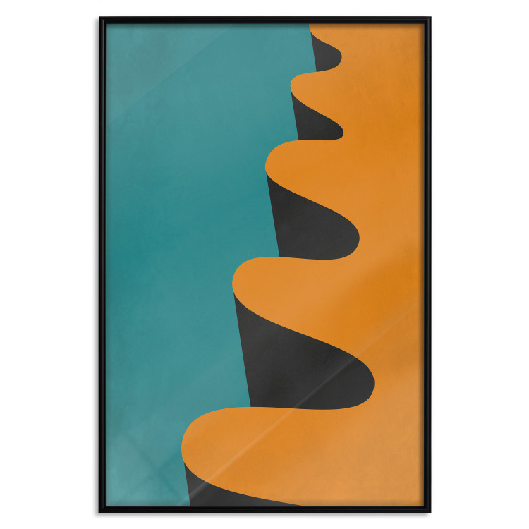 Poster Orange Wave - orange wavy pattern in an abstract motif 134446 additionalImage 17