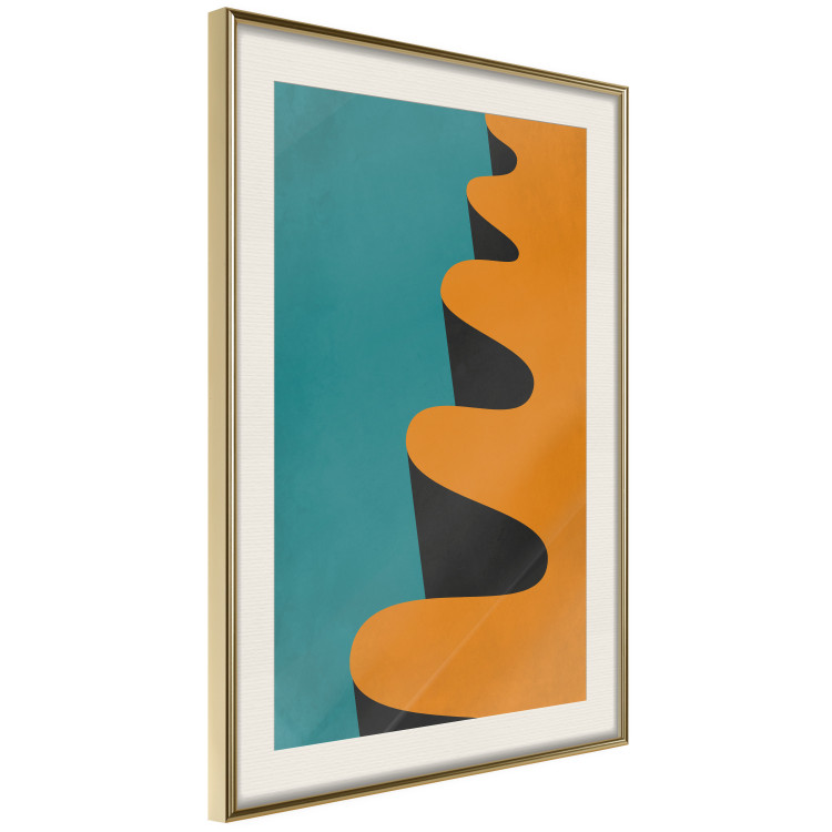 Poster Orange Wave - orange wavy pattern in an abstract motif 134446 additionalImage 3