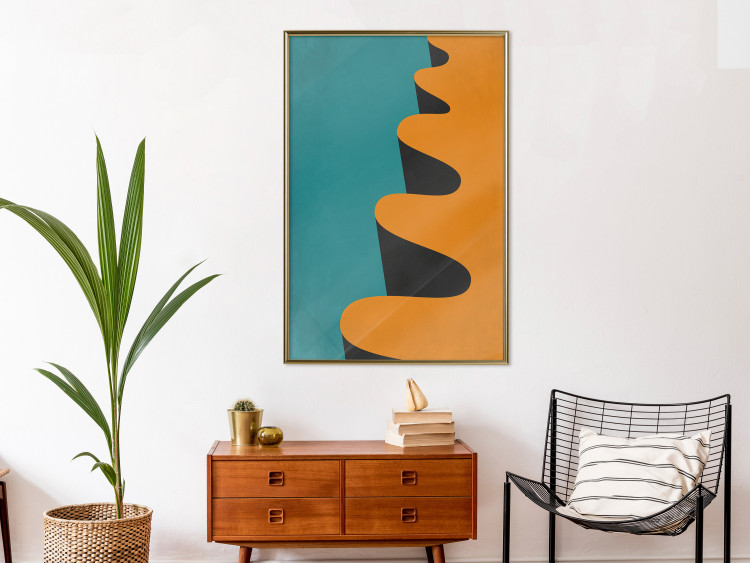 Poster Orange Wave - orange wavy pattern in an abstract motif 134446 additionalImage 5