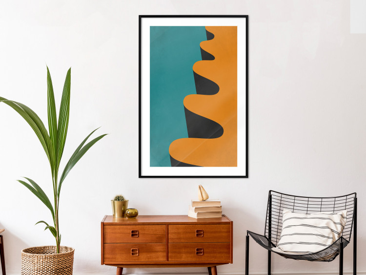 Poster Orange Wave - orange wavy pattern in an abstract motif 134446 additionalImage 21