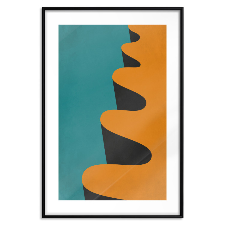 Poster Orange Wave - orange wavy pattern in an abstract motif 134446 additionalImage 27