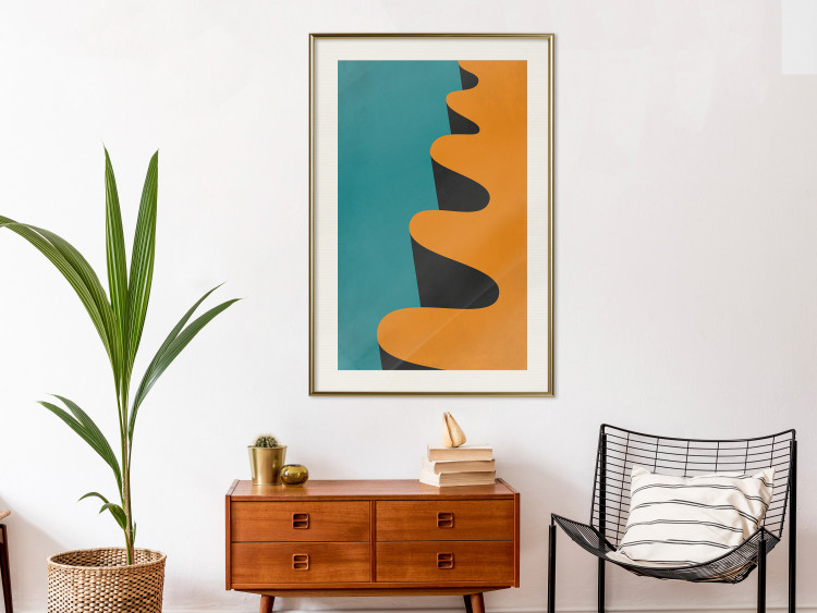 Poster Orange Wave - orange wavy pattern in an abstract motif 134446 additionalImage 22