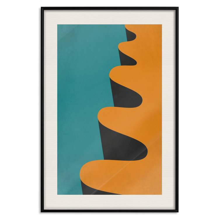 Poster Orange Wave - orange wavy pattern in an abstract motif 134446 additionalImage 24