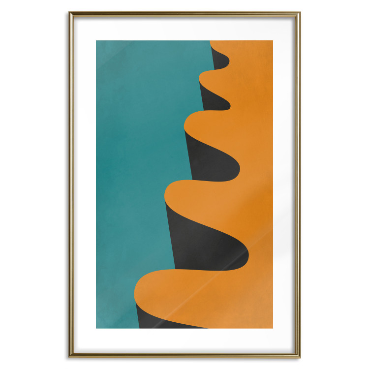 Poster Orange Wave - orange wavy pattern in an abstract motif 134446 additionalImage 26