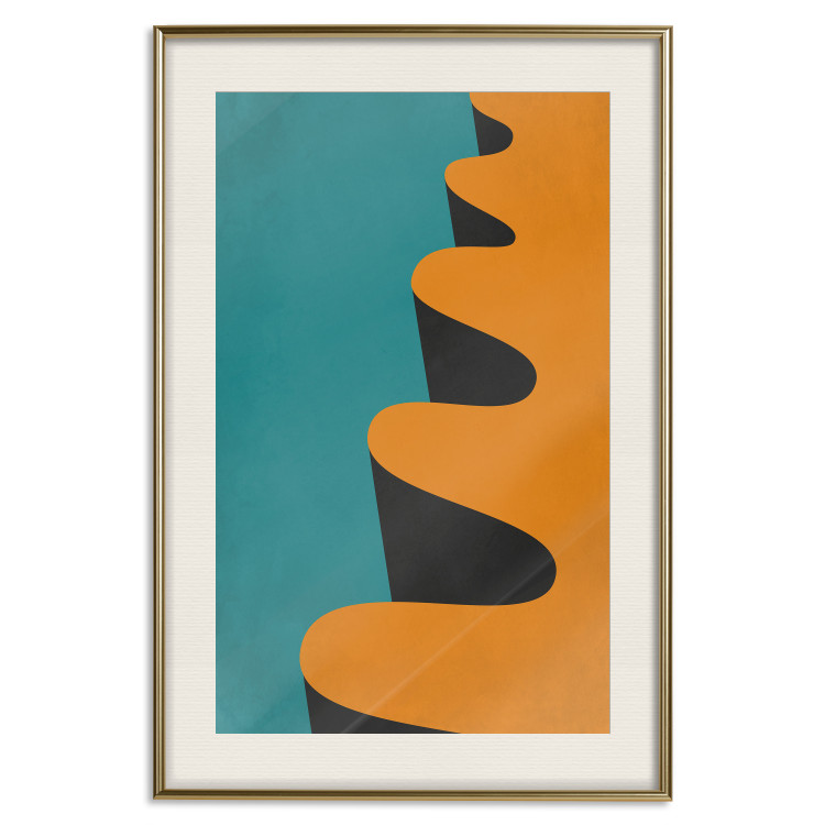 Poster Orange Wave - orange wavy pattern in an abstract motif 134446 additionalImage 25