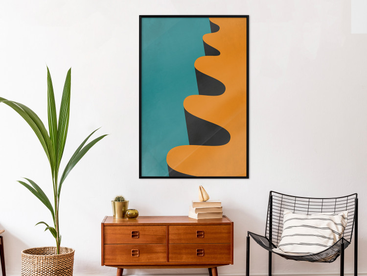 Poster Orange Wave - orange wavy pattern in an abstract motif 134446 additionalImage 6