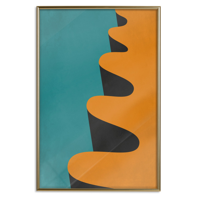 Poster Orange Wave - orange wavy pattern in an abstract motif 134446 additionalImage 19