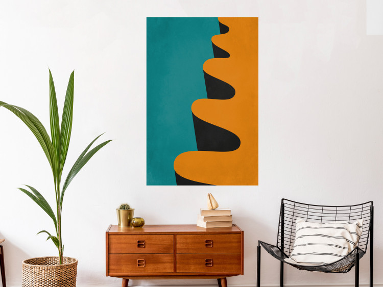 Poster Orange Wave - orange wavy pattern in an abstract motif 134446 additionalImage 4