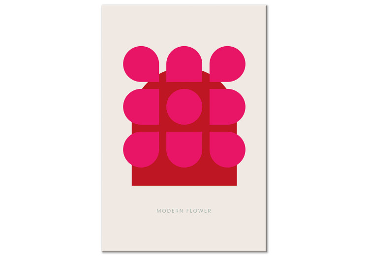Canvas Print Geometric, pink flower - abstract floristic motif with the inscription 135646
