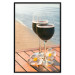 Poster Romantic Refreshment - romantic composition with wine against the sea 136046 additionalThumb 10