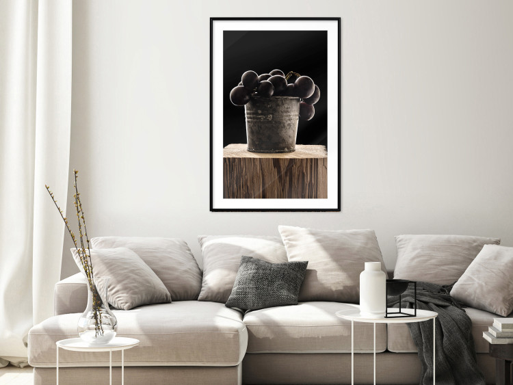 Wall Poster Juice of Love - metal bucket with fruits standing on a wooden stump 138046 additionalImage 10