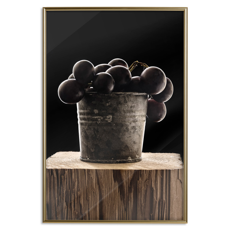 Wall Poster Juice of Love - metal bucket with fruits standing on a wooden stump 138046 additionalImage 19