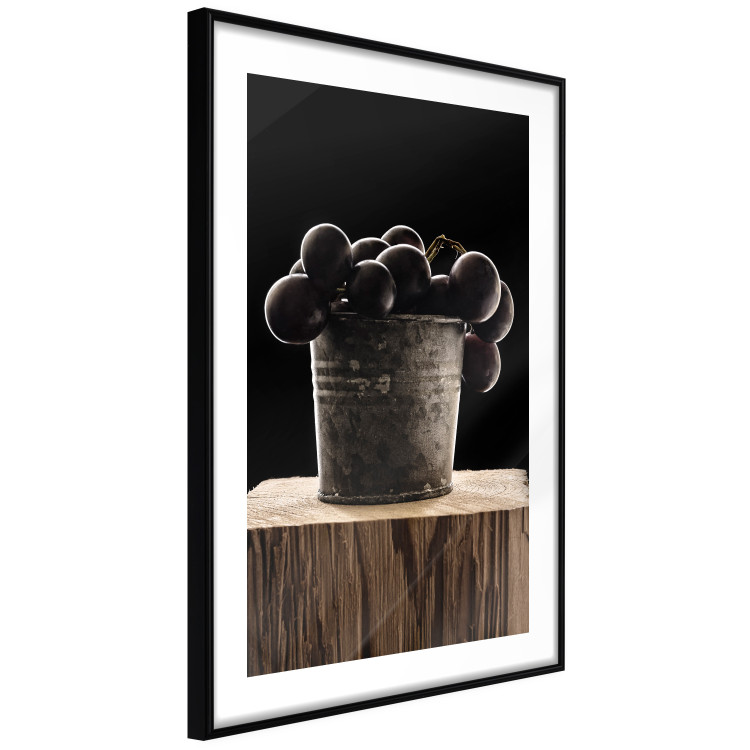 Wall Poster Juice of Love - metal bucket with fruits standing on a wooden stump 138046 additionalImage 4