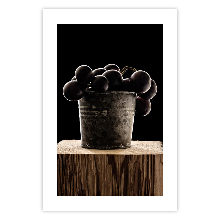 Wall Poster Juice of Love - metal bucket with fruits standing on a wooden stump 138046 additionalImage 18