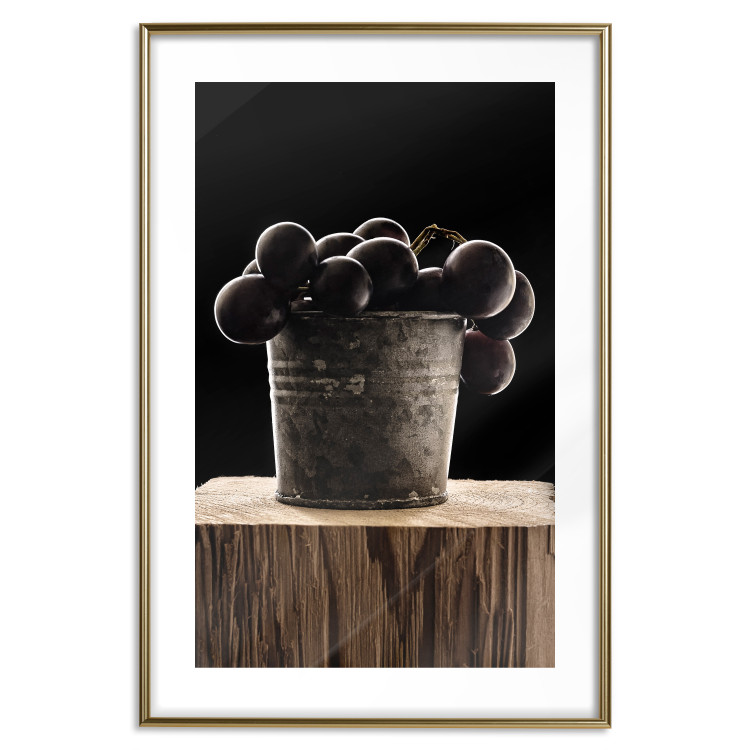 Wall Poster Juice of Love - metal bucket with fruits standing on a wooden stump 138046 additionalImage 17