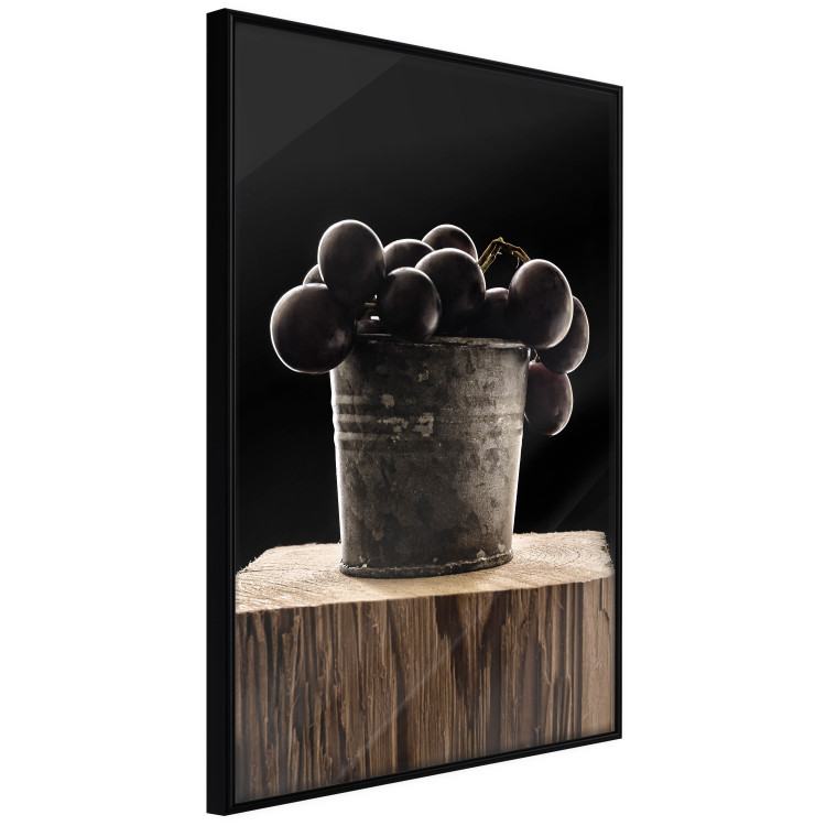 Wall Poster Juice of Love - metal bucket with fruits standing on a wooden stump 138046 additionalImage 3
