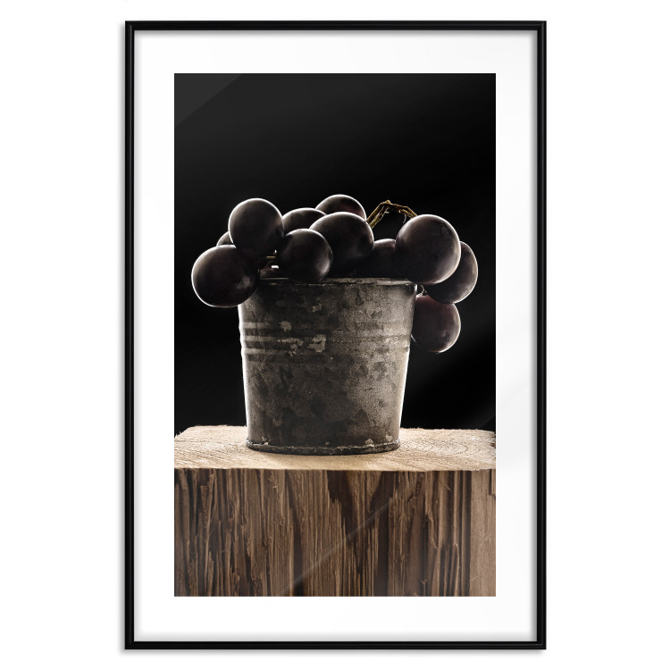 Wall Poster Juice of Love - metal bucket with fruits standing on a wooden stump 138046 additionalImage 16